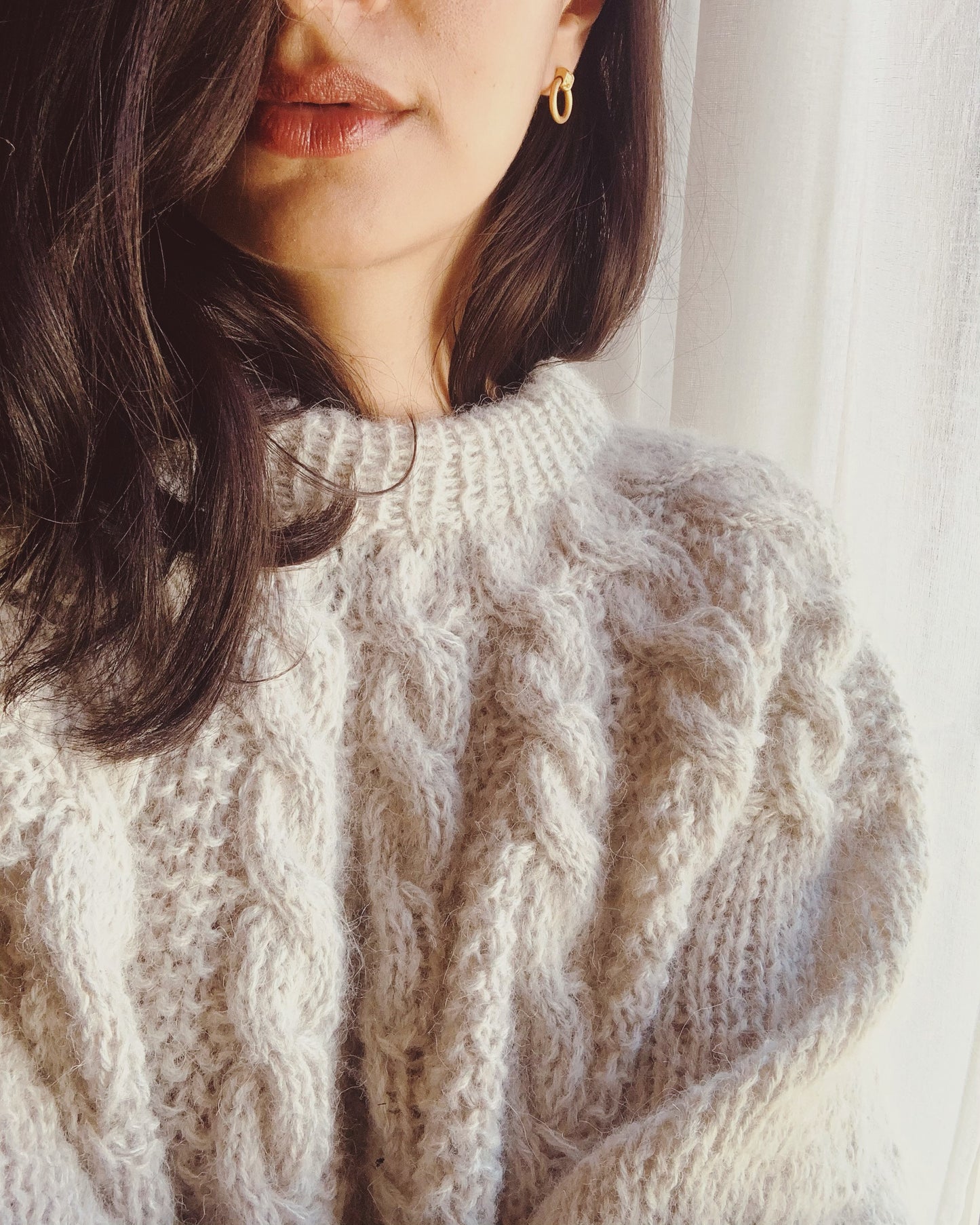 Perletwistsweater - engelsk